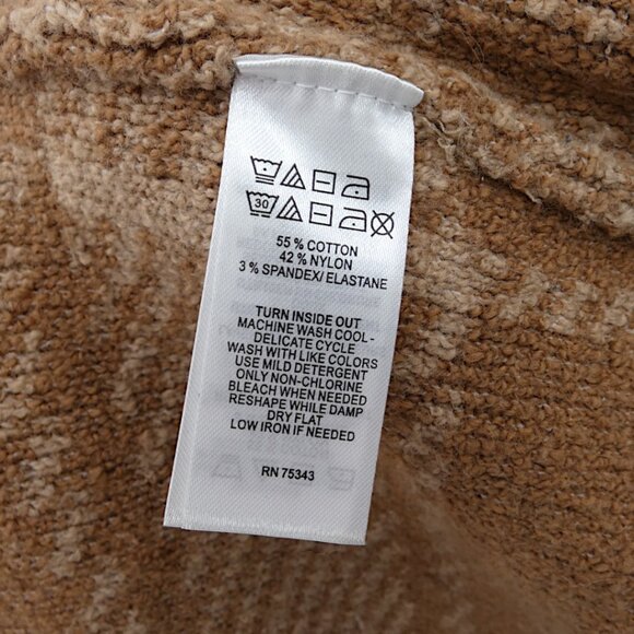 Sincerely Jules Plaid Hooded Belted Cardigan Coatigan M Tan Cozy Cabincore Boho - Picture 11 of 13